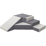 Schuimblokken speelgoed - met foam blokken glijbaan - 40 cm hoog - wit, grijs