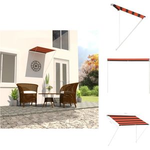 vidaXL Zonwering - Uittrekbaar - 100 x 150 cm - Oranje/Bruin - Staal/100% polyester - Vensterzonwering