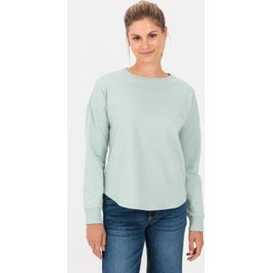camel active Sweatshirt met ronde hals gemaakt van zuiver katoen - Maat womenswear-M - Groen