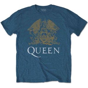 Queen Heren Tshirt -2XL- Crest Blauw