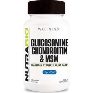 Nutrabio Glucosamine Chondroitin & MSM - 120 Plantaardige Capsules