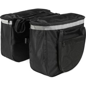 Bastix - Fietstas, bagagetassen voor fiets, dubbele tas, bagagedragertas met handvat, 28 liter, tas voor bagagedrager, racefiets, achterwieltas, paktas, achterbank, kofferbaktas, zwart