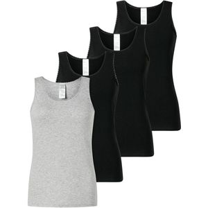 SCHIESSER Onderhemd ' Modern Multipacks '  grijs gemêleerd / zwart