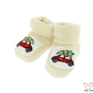VIB- Slofjes Driving home for CHRISTMAS Beige-Rood