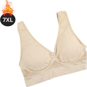 Livano BH Zonder Beugel - Zonder Bandjes - Push-up Bh's - Comfort Beha - Comfortabel - Sterk - Plus Size - Beige - Maat 7XL