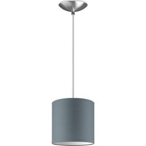Home Sweet Home hanglamp Bling - verlichtingspendel Basic inclusief lampenkap - lampenkap 16/16/15cm - pendel lengte 100 cm - geschikt voor E27 LED lamp - lichtgrijs