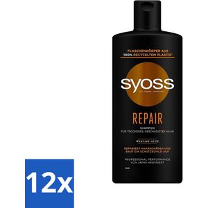 Syoss Repair Shampoo - Shampoo - Herstel - 440 ml - Voordeelverpakking - 12 stuks