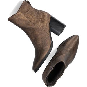 Notre-V Fresia-02 Enkellaarsjes - Enkelboots met rits - Dames - Goud - Maat 39