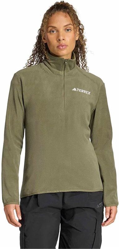 Adidas Multi Essentials Fleece Met Halve Rits Groen L Vrouw