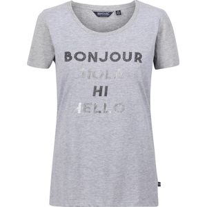 Het Regatta Filandra VI T-shirt met korte mouwen - dames - Coolweave - katoen - Zilver