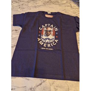 T-Shirt - Marvel - Captain America - Zwart - Mt 128