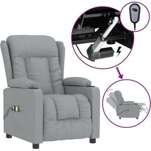 vidaXL - Massagestoel - elektrisch - stof - lichtgrijs