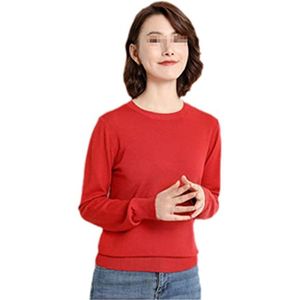 Dames O-hals Truien van Effen Kleur in Kasjmierlook voor de Winter