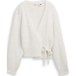 TOM TAILOR DENIM - Gebreid Vest - Beige - V-hals - Losse Pasvorm