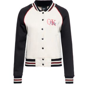 Queen Kerosin Damen Poodle Lounge College Sweatjacke Schwarz-S