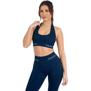 Smilodox Azura Dames Sportbeha - Naadloze Crop Top zonder Rug - Haltertop Sportbeha met Sterke Ondersteuning en Compressiegevoel Ademend Yoga Tanktop voor Fitness Gym en Dagelijks Leven