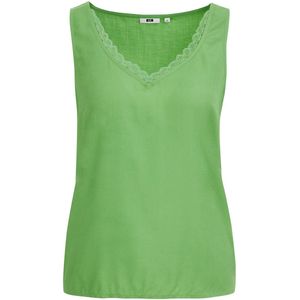 Singlet - V-Hals - Viscose - Zwart - Met Kant