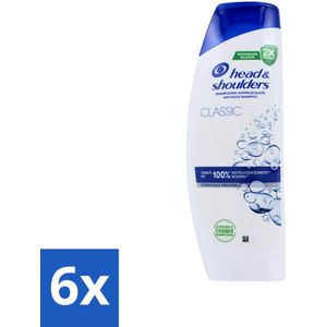 Head & Shoulders - Anti-Roos Shampoo - Classic - 400 ml - Voordeelverpakking - 6 stuks
