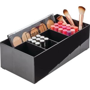 cosmetica-organizer, opbergdoos met zes vakken, voor make-up, nagellak en beautyproducten, de ideale opbergdoos, enkel