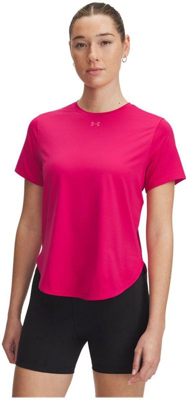 Under Armour - Launch Elite - T-shirt - Roze - Korte Mouwen