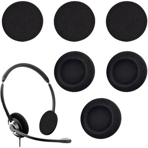 Pack of 6 Headphone Ear Pads, Foam Pads, Replacement Headphone Cushions, 50mm Black, Replacement Ear Pads, Audio Headphones