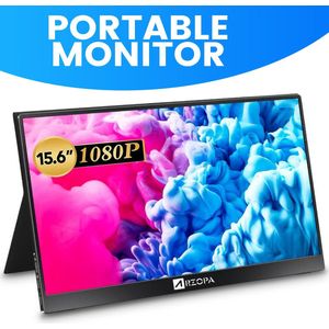 Portable Monitor - Portable Monitor Touchscreen - Full HD 1080P - 15.6'' Extra Groot Monitor - Met hoes en kickstand - Ook voor Nintendo Switch, Xbox en Playstation Monitor - Makkelijk mee te nemen