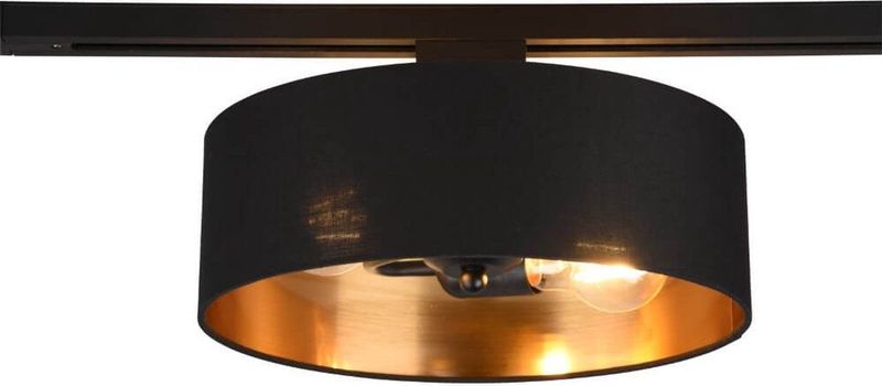 LED Railverlichting - DUOLINE - Plafondlamp - Mat Zwart/Goud - 2 Fase - E27 Fitting - Rond