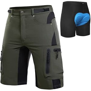 Ademende MTB shorts voor heren met zitkussen en waterafstotende eigenschappen