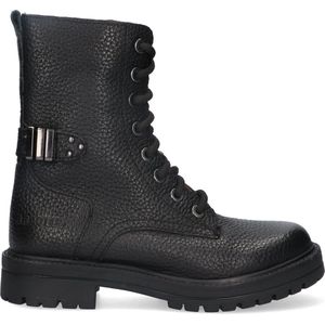Braqeez 424761-589 Meisjes Veterboots - Zwart - Leer - Veters