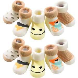 5 paar warme babysokken voor de winter, zachte babysokken voor pasgeborenen van 6-12 maanden oud, sokken voor pasgeborenen met dierenpatronen