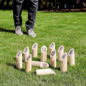 Kubb werpspel - behendigheidsspel - Houten buitenspel - Scandinavisch werpspel van hout - 2 tot 4 Spelers