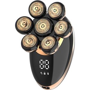 6-in-1 scheerapparaat voor heren - Premium tondeuse - Nat en droog - Gezichtsscheerapparaat - Draadloos opladen - Goud