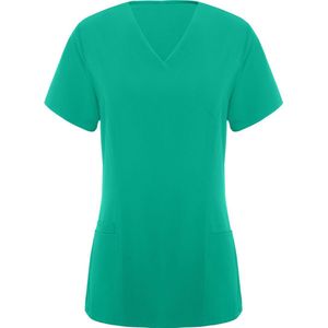 Lab Groen dameshes korte mouw voor hygiene beroepen (schoonheid, laboratorium, schoonmaak en voedsel) maat M