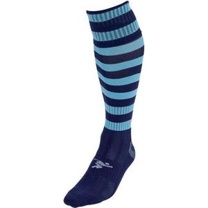 Precision Voetbalsokken Hooped Junior Nylon Navy/lichtblauw Maat 35-39