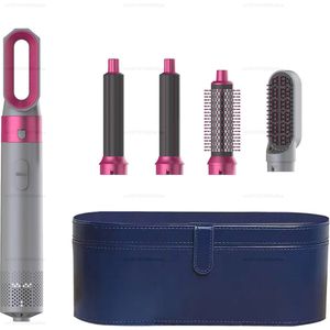 SayKar Föhn Multi Haarstyler - Grijs/Roze - Paars/Blauwe doos - 5 In 1 - Krultang - Stijltang - Haarborstel - Haardroger - Föhn - Haar Multi-Styler