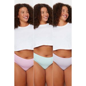 Trendyol TBBSS23CM00003 Volwassenen Vrouwen 3 pack - Roze blauw - 3XL