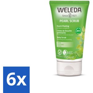 WELEDA - Douchecrème Pearl Scrub - Berken - 150 ml - Voordeelverpakking - 6 stuks