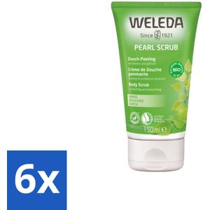 WELEDA - Douchecrème Pearl Scrub - Berken - 150 ml - Voordeelverpakking - 6 stuks