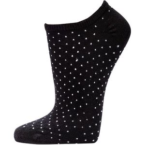 Sneakersokken | damessokken | zwart wit printjes | maat 35-38 | per 6 paar