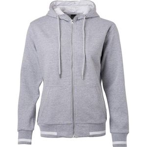 James and Nicholson Dames/dames Club Sweat Jacket (Heide Grijs/Wit)
