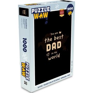 Puzzel Quotes - The best dad in the world - Spreuken - Papa - Legpuzzel - Puzzel 1000 stukjes volwassenen - Vaderdag cadeautje - Cadeau voor vader en papa