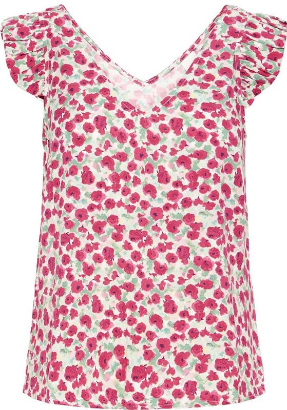 ICHI Top 'IHAYA'  groen / rosa / rood / wit