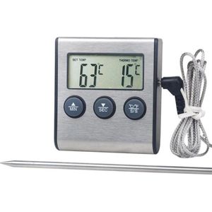 Temperatuur Meter - 2 In 1 Digitale Professionele Thermometer En Wekker - Vleesthermometer - Kern Temperatuurmeter Voor Vlees/Vloeistof - 0-250 Graden Celcius