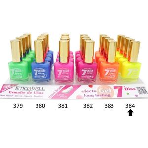 Leticia Well - Nagellak - Fris / Fluor / Neon Geel - 1 flesje met 13 ml inhoud - Nummer 384