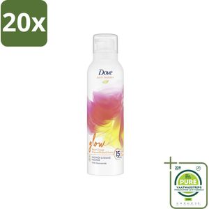 20 x Dove Douche- & Scheerschuim - Bath Therapy - Glow - Bloedsinaasappel & Rabarber - 200 ml - Grootverpakking - Douche Schuim - Dove - Niacinamide - Gezonde Huid - Stralende Huid