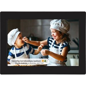 OER Digitale Fotolijst - Fotolijst met Wifi - Extra Groot Scherm (10.1 Inch) - Hoge Helderheid - Touchscreen - Stuur Foto's & Video's via Gratis Frameo App - Gebruiksvriendelijk - Zwart