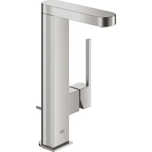 GROHE Plus Waterbesparende Wastafelkraan - maat L - draaibare uitloop - met waste met - supersteel - 23851DC3