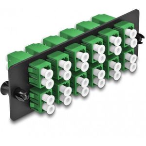 Glasvezeladapterpaneel LC Duplex APC 12 Port Green