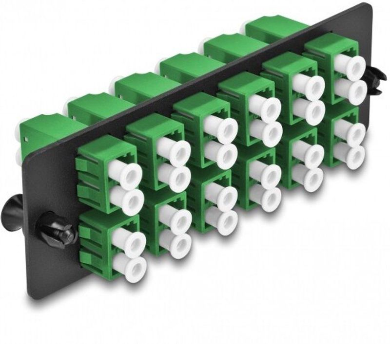 Glasvezeladapterpaneel LC Duplex APC 12 Port Green