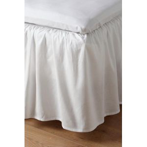 Zack Volant Bedrok - 100% biologisch katoen - Hoogte 45 cm - Wit - Maat 140 x 200 cm Corner Bed Skirt